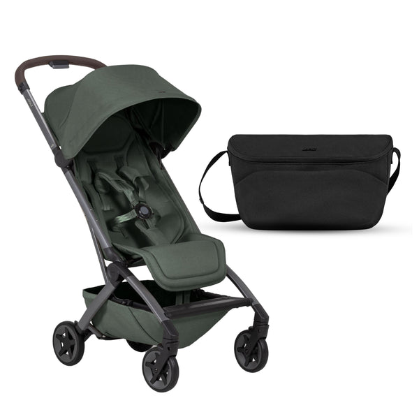Joolz Aer² Ultra-Compact Lightweight Buggy | Forest Green + Organizer Bag | One-Hand Fold | Newborn to Toddler | Airplane Compatible | 45x52x105 cm