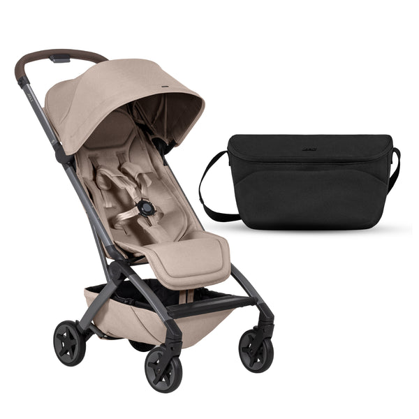 Joolz Aer² Ultra-Compact Lightweight Buggy | Sandy Taupe + Organizer Bag | One-Hand Fold | Newborn to Toddler | Airplane Compatible | 45x52x105 cm