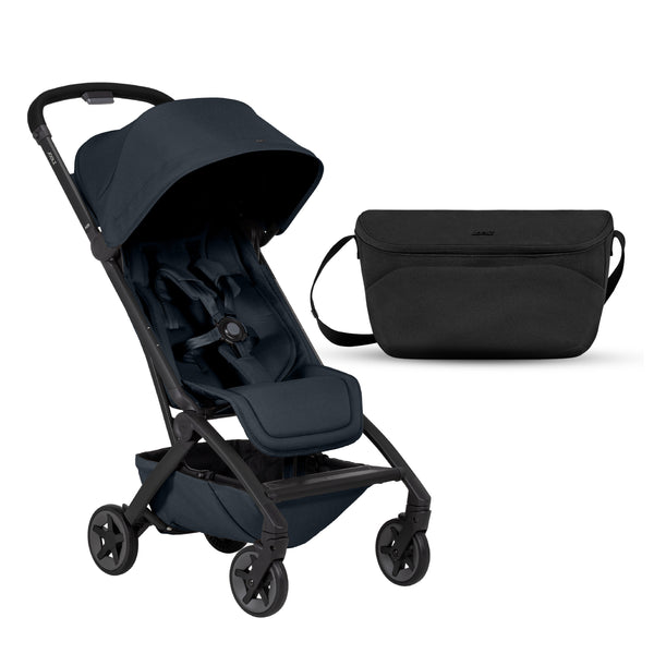 Joolz Aer² Ultra-Compact Lightweight Buggy | Dark Navy Blue + Organizer Bag | One-Hand Fold | Newborn to Toddler | Airplane Compatible | 45x52x105 cm